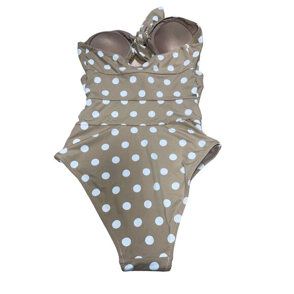 NWT New ENVYA SWIMSWEAR Belen Double Tie Polka Dot Swimsuit One Piece Small - Picture 6 of 11